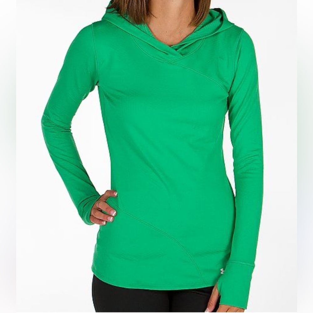 UNDER ARMOUR ColdGear Infrared EVO Hoodie Green Size Large Fitted
